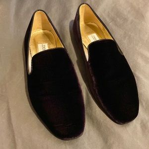 Jimmy Choo velvet dark purple loafers